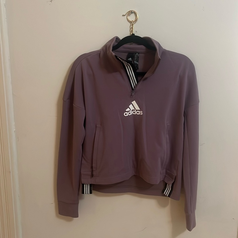 Adidas light purple pullover crew neck